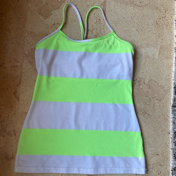 Lululemon Power Y Tank *Luon Light
Bold Stripe Zippy Green - size 8 - Picture 1 of 5